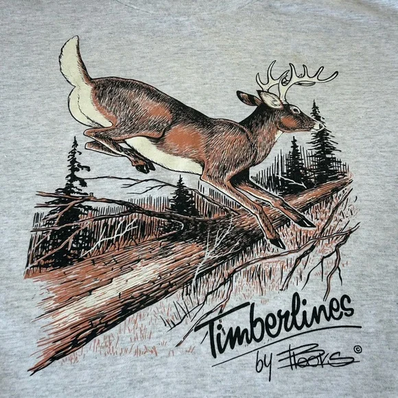 Vintage Timberlines Brooks Deer Tee XL USA Fruit of the Loom 90s Shirt - Picture 12 of 12